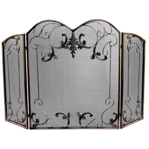 Uniflame S-1645 3 FOLD VENETIAN BRONZE SCREEN WITH LEAF SCROLLS, Uniflame, Mfr#: S-1645